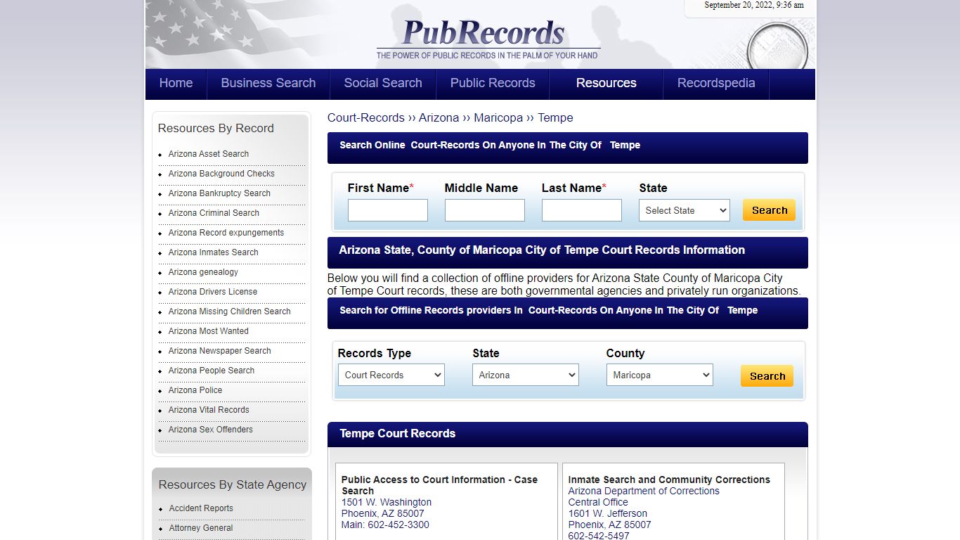 Tempe, Maricopa County, Arizona Court Records